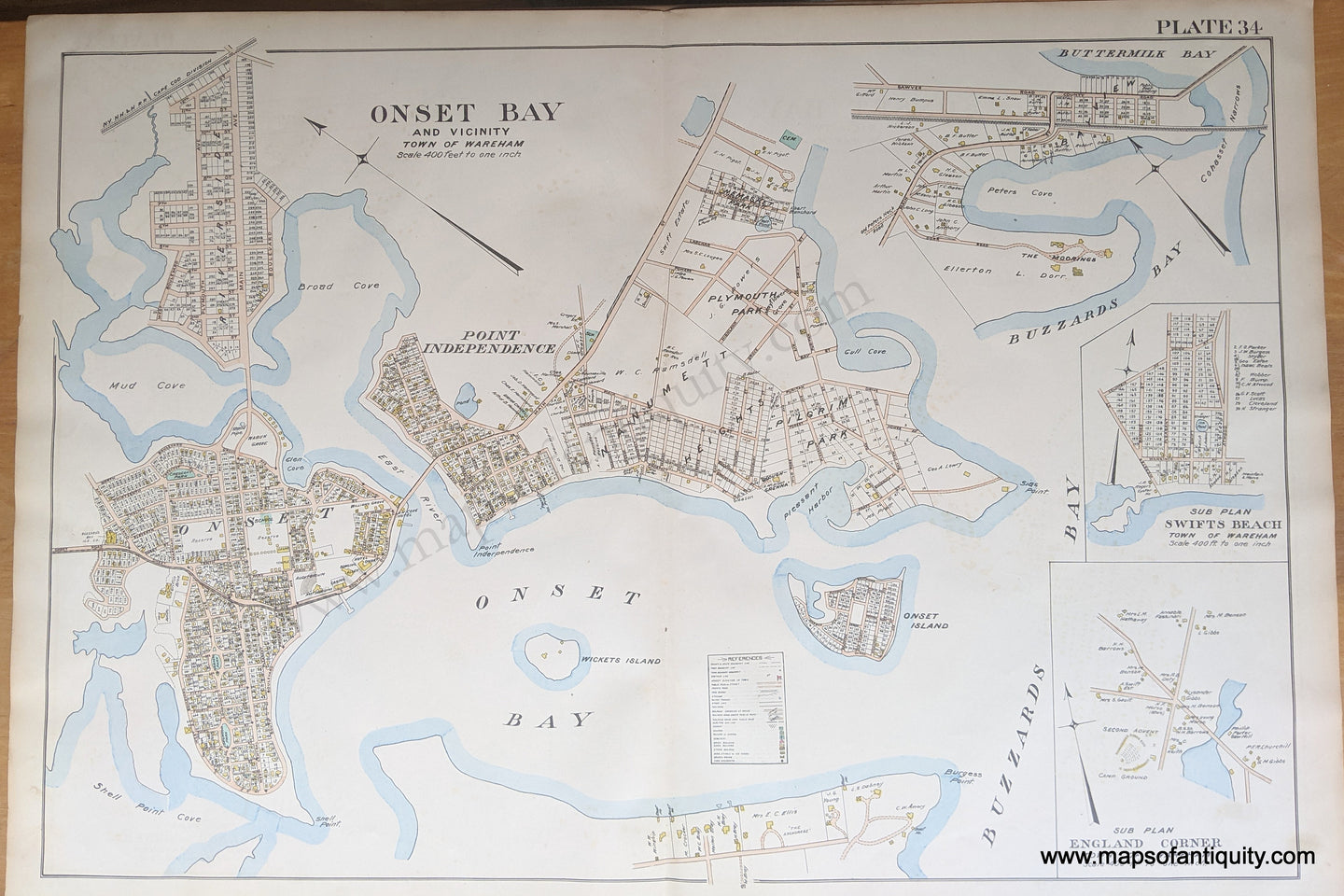 1903 - Onset Bay (MA) - Antique Map
