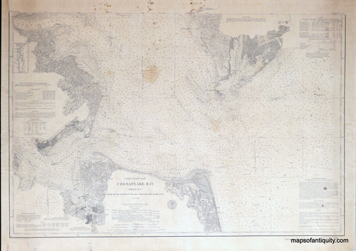 Antique-Coastal-Report-Chart-Coast-Chart-131-Chesapeake-Bay-sheet-1-*********-United-States-Maryland-1863/1896-U.S.-Coast-and-Geodetic-Survey-Maps-Of-Antiquity