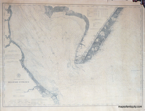 Antique-Coastal-Report-Chart-Coast-Chart-124-Delaware-Entrance****-United-States-Delaware-1903-U.S.-Coast-and-Geodetic-Survey-Maps-Of-Antiquity