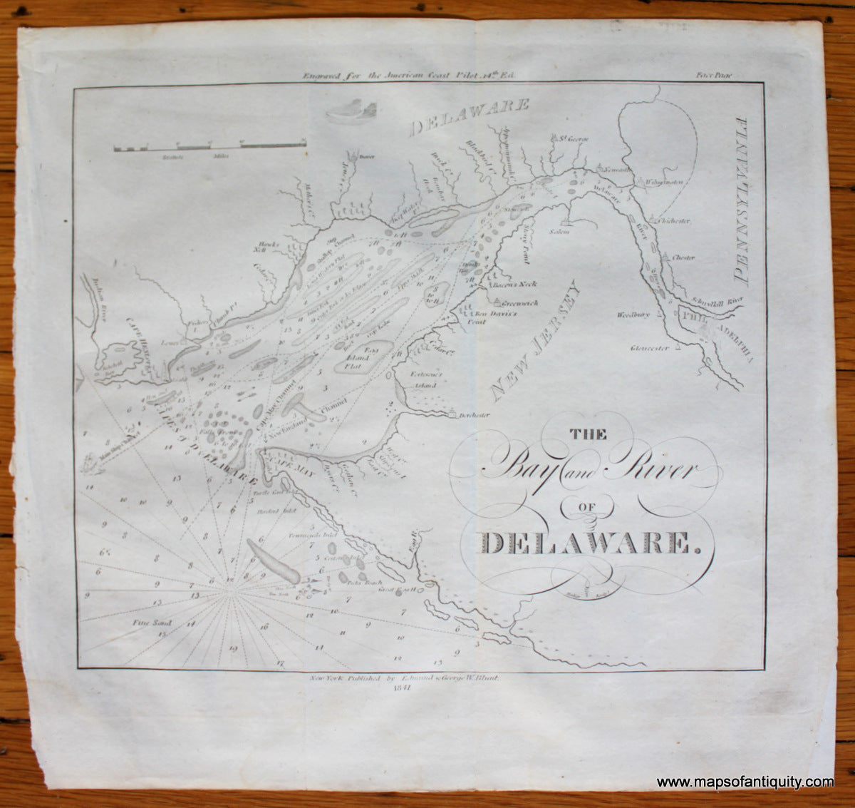 Antique-Chart-Delaware-New-Jersey-Blunt-1827