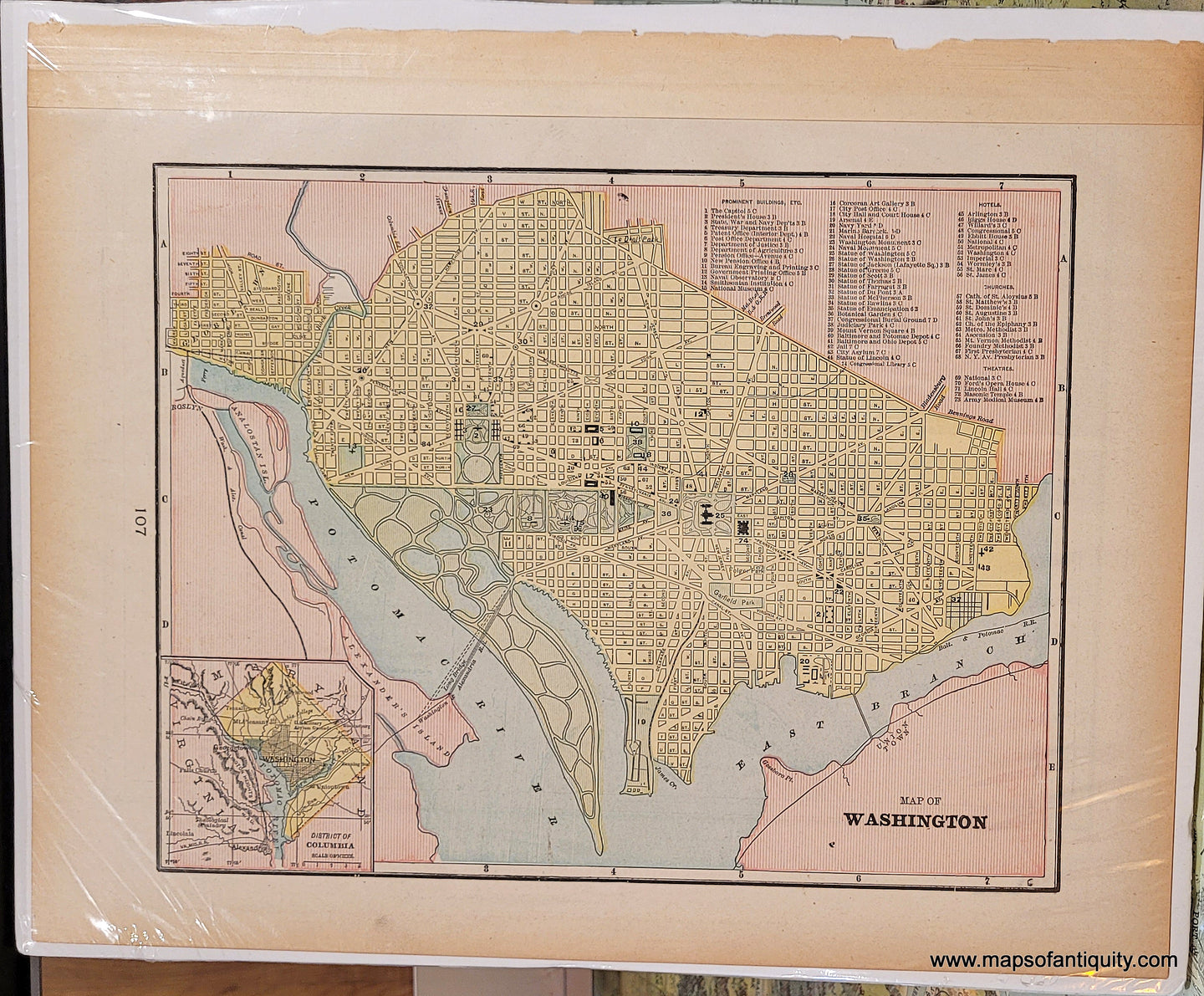 Antique-Map-Washington-DC-Pittsburgh-Allegheny-City--Pennsylvania-Richmond-Manchester-Virginia-Cram-1900