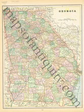 Load image into Gallery viewer, 1894 - Virginia and West Virginia, verso: Richmond and Manchester (VA), and Georgia. - Antique Map
