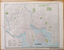 Load image into Gallery viewer, 1898 - Map of Washington DC, verso: New Driving Map of Philadelphia, and Map of Baltimore - Antique Map
