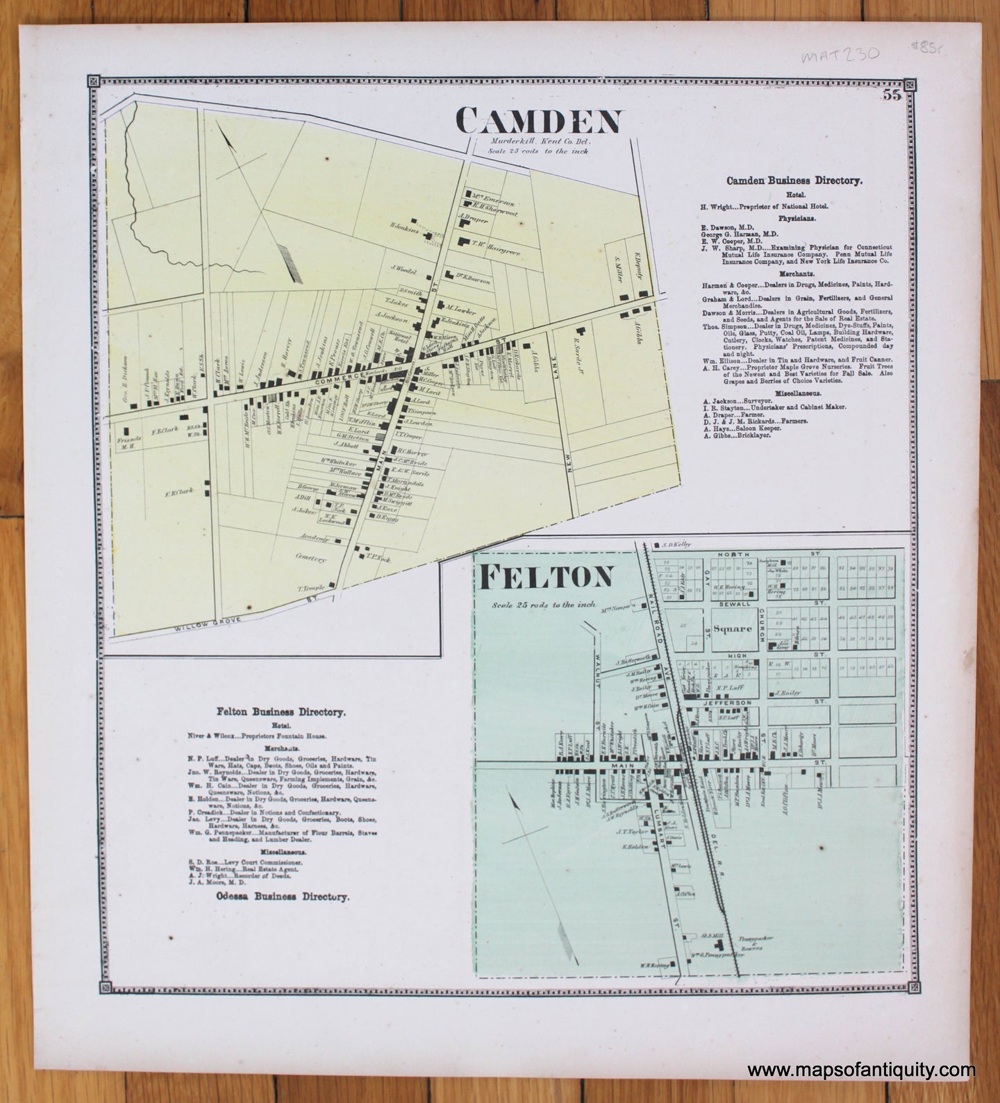 Camden-Felton-Antique-Map-1868-Beers-1860s-1800s-19th-century-Maps-of-Antiquity