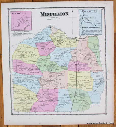 Mispillion-Vernon-Farmington-Antique-Map-1868-Beers-1860s-1800s-19th-century-Maps-of-Antiquity