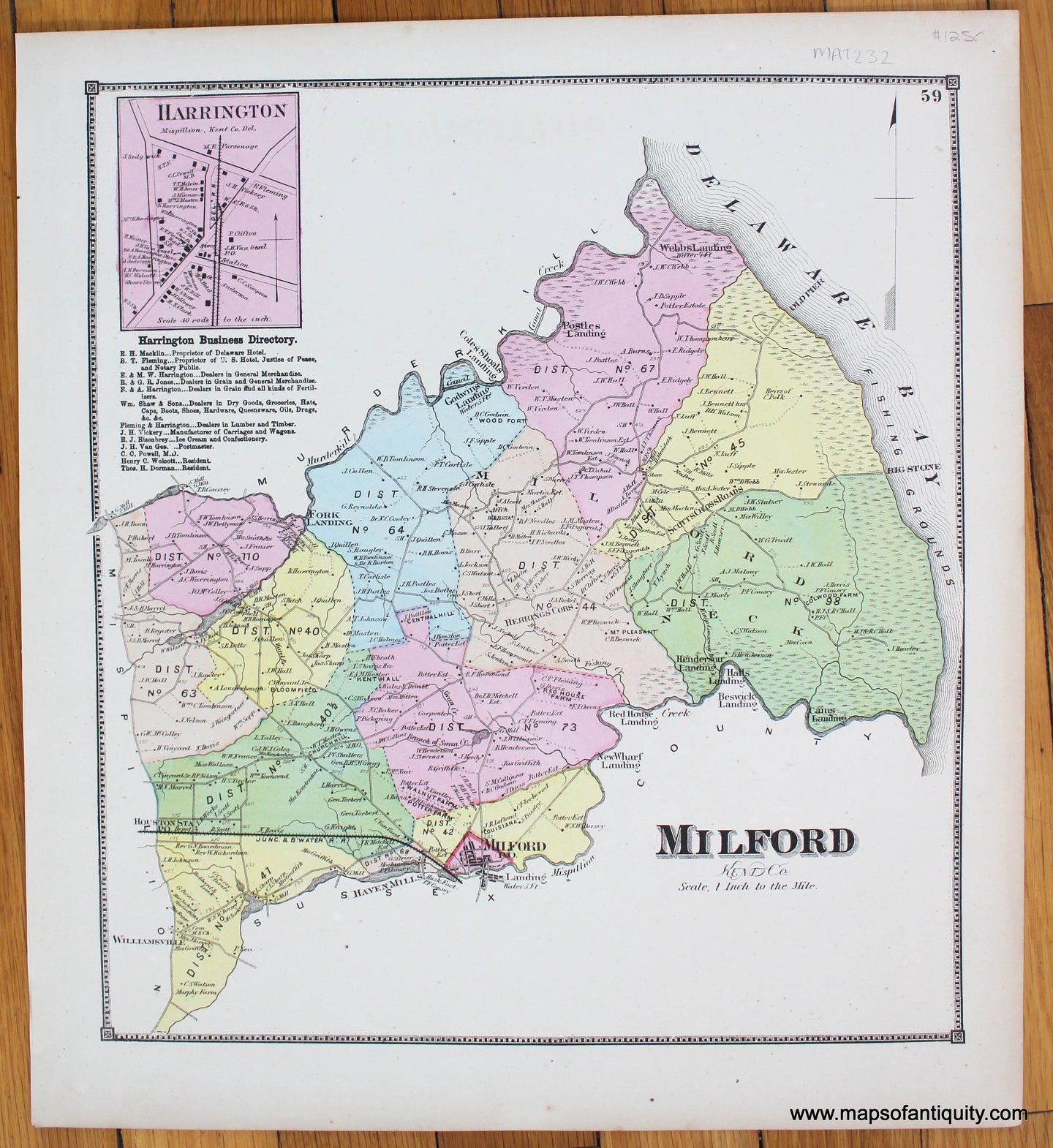 Milford-Antique-Map-1868-Beers-1860s-1800s-19th-century-Maps-of-Antiquity