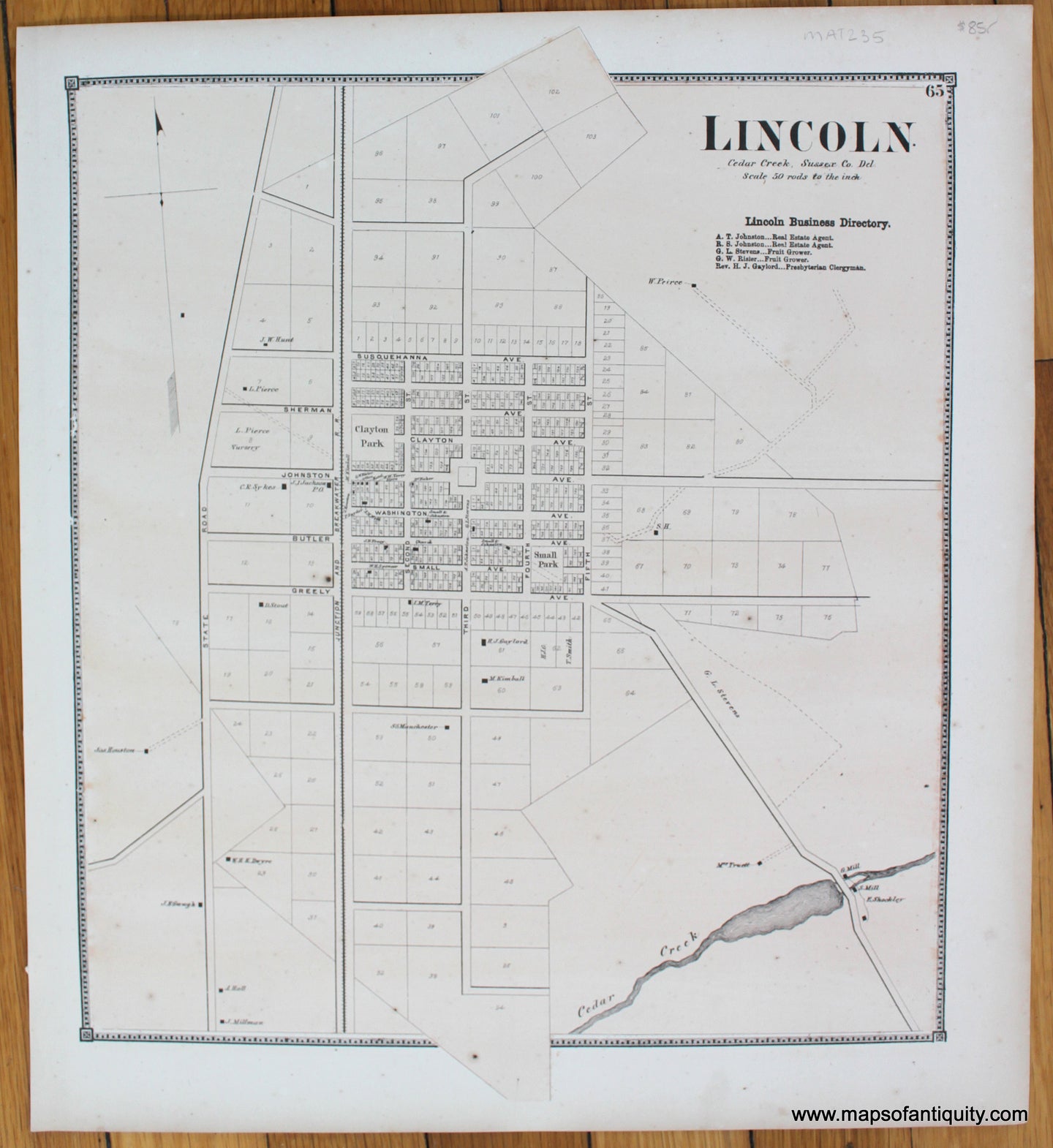 Lincoln-Antique-Map-1868-Beers-1860s-1800s-19th-century-Maps-of-Antiquity