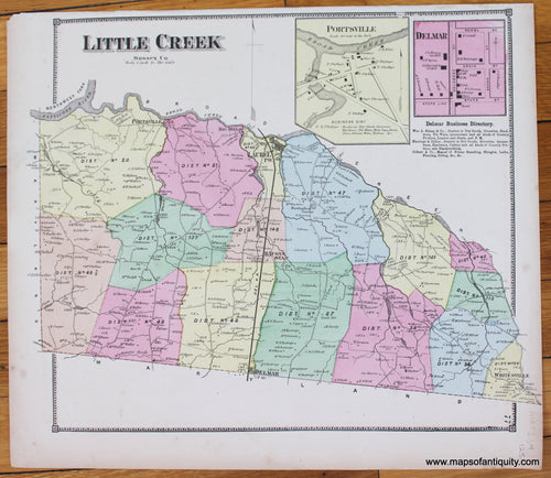 Little-Creek-Portsville-Delmar-Antique-Map-1868-Beers-1860s-1800s-19th-century-Maps-of-Antiquity