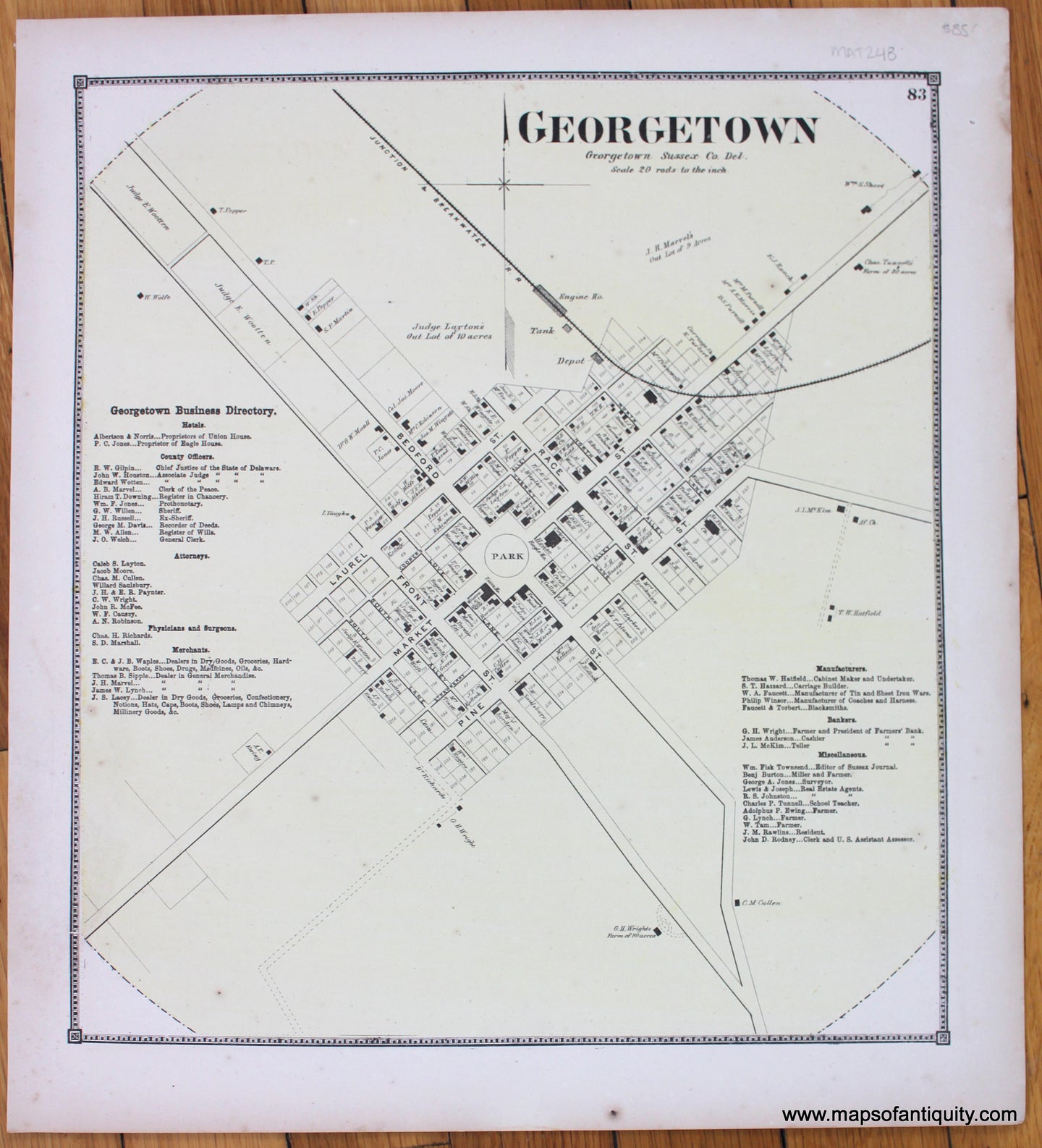 Georgetown-Antique-Map-1868-Beers-1860s-1800s-19th-century-Maps-of-Antiquity