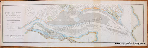 Antique-Map-Showing-Progress-of-Work-Potomac-River-at-Washington-D.C.-DC-U.S.-Army-Corps-of-Engineers-Coast-Coastal-Chart-Charts-1888-Maps-of-Antiquity