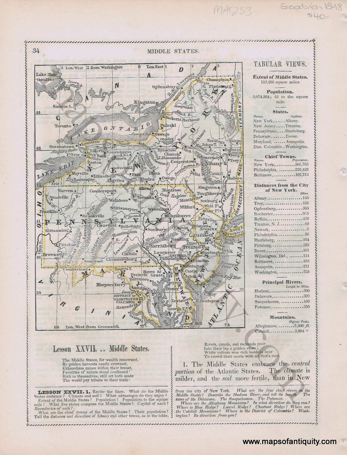 Antique-Printed-Color-Map-Middle-States-Verso-View-of-Yale-College-Deaf-and-Dumb-Asylum-Emigration-from-Massachusetts-to-Connecticut-1848-Goodrich-United-States-Mid-Atlantic1800s-19th-century-Maps-of-Antiquity
