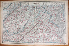Load image into Gallery viewer, Antique-Printed-Color-Map-Virginia-and-West-Virginia;-verso:-Illinois-and-Iowa-1888-PeopleÃƒÂ¢Ã¢â€šÂ¬Ã¢â€žÂ¢s-Publishing-Company-Virginia-1800s-19th-century-Maps-of-Antiquity
