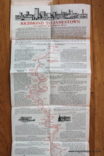 Load image into Gallery viewer, 1914 / 1938 - Richmond to Jamestown via America&#39;s Most Historic River - Antique Map
