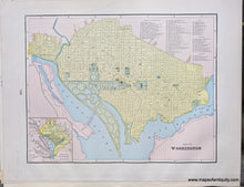 Load image into Gallery viewer, Genuine-Antique-Printed-Color-Comparative-Chart-Map-of-Washington-DC;-versos:-New-Driving-Map-of-Philadelphia-Baltimore-United-States-Mid-Atlantic-1892-Home-Library-&amp;-Supply-Association-Maps-Of-Antiquity-1800s-19th-century
