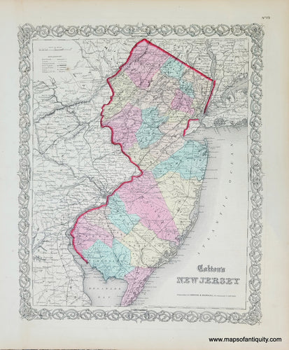 Genuine-Antique-Map-Coltons-New-Jersey-1859-Colton-Maps-Of-Antiquity