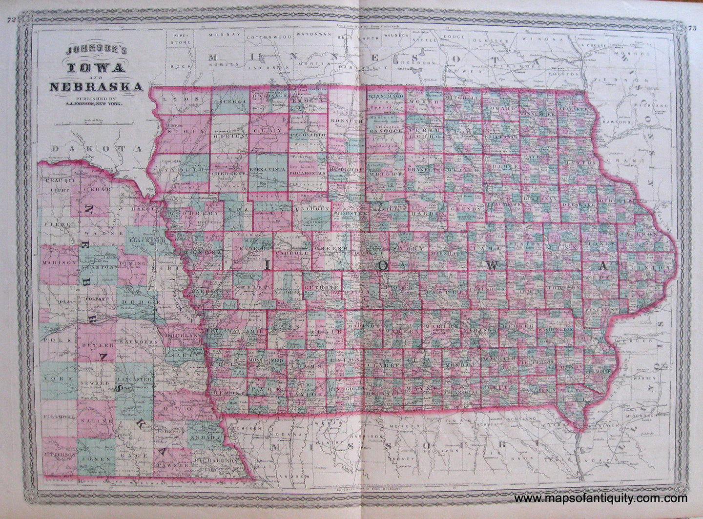 Antique-Map-Iowa-and-Nebraska