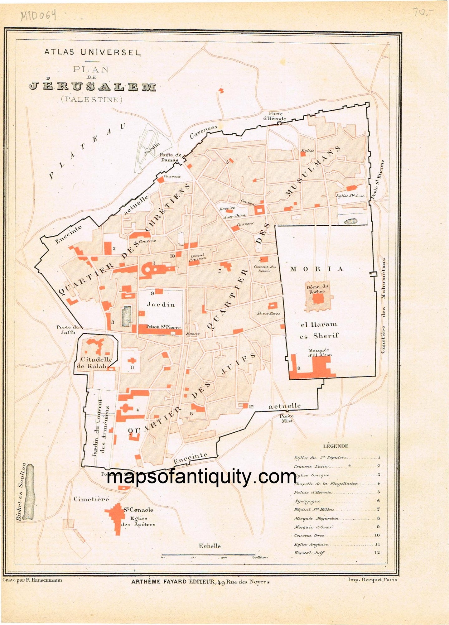 Antique-Map-City-Plan-de-Jerusalem-Israel-Fayard-1877-1870s-1800s
