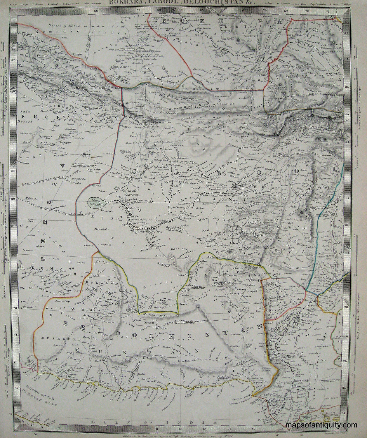 Antique-Hand-Colored-Map-Bokhara-Cabool-Beloochistan-Middle-East-and-Holy-Land--1838-SDUK/-Society-for-the-Diffusion-of-Useful-Knowledge-Maps-Of-Antiquity