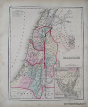 Load image into Gallery viewer, Antique-Hand-Colored-Map-Palestine-Australia-Middle-East-and-Holy-Land-Palestine-1876-Gray-Maps-Of-Antiquity
