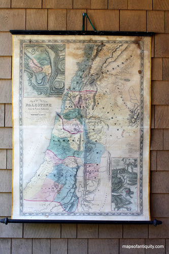 Antique-Wall-Map-Palestine-Wall-Map-**********-Middle-East-and-Holy-Land-Palestine-1845-Colton-Maps-Of-Antiquity