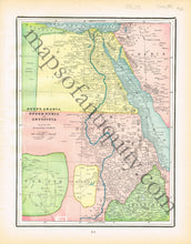 Load image into Gallery viewer, Antique-Printed-Color-Map-Egypt-Arabia-Upper-Nubia-and-Abyssinia-verso:-Alexandria-(Egypt)-and-A-Map-of-Cyprus-Middle-East-&amp;-Holy-Land--1894-Cram-Maps-Of-Antiquity
