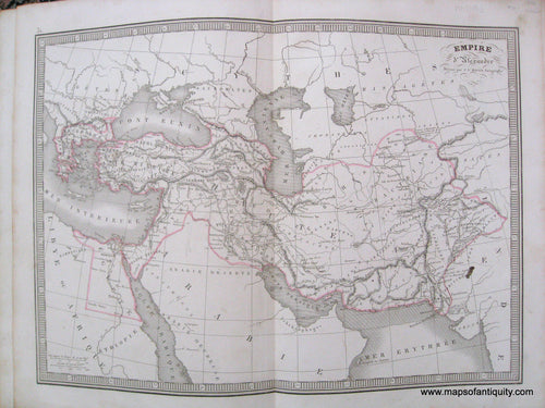 Antique-Hand-Colored-Map-Empire-d'Alexandre-Empire-of-Alexander-1846-Monin-1800s-19th-century-Maps-of-Antiquity