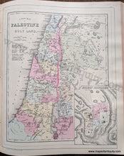 Load image into Gallery viewer, Antique-Hand-Colored-Map-Double-sided-map:-A-New-Map-of-Palestine-or-the-Holy-Land;-verso:-Map-of-Hindoostan-Farther-India-China-and-Tibet-Middle-East-&amp;-Palestine--1884-Mitchell-Maps-Of-Antiquity-1800s-19th-century
