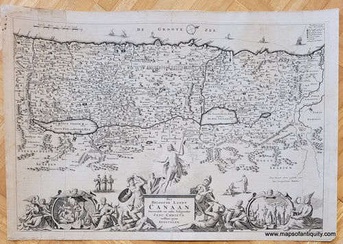 Antique-Uncolored-Map-Holy-Land-Travels-Saint-Paul-Het-Beloofde-Landt-Canaan-door-wandelt-van-onsen-Salichmaecker-Iesu-Christo-neffens-syne-Apostelen.-Middle-East-&-Holy-Land--c.-1700-Stoopendaal-Maps-Of-Antiquity