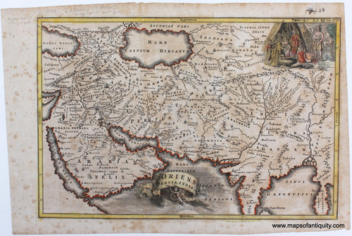 Genuine-Antique-Map-Asia-Oriens-Perisa-India--c--1732-Cellarius-Maps-Of-Antiquity