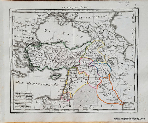Genuine-Antique-Map-Turkey-in-Asia-and-the-Middle-East-La-Turquie-dAsie-Turkey-Middle-East-1816-Herisson-Maps-Of-Antiquity-1800s-19th-century