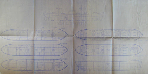 Antique-Military-Boat-Design-EC-2-Liberty-Boat-Plans-*********-Military-World-War-II-1944-U.S.-Government-Maps-Of-Antiquity