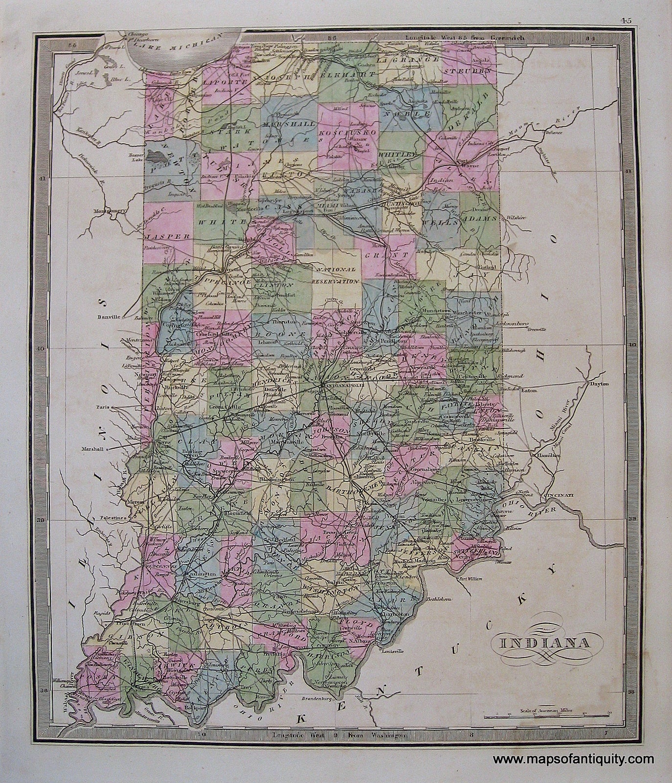 Antique-Hand-Colored-Map-Indiana-United-States-Midwest-1848-Jeremiah-Greenleaf-Maps-Of-Antiquity