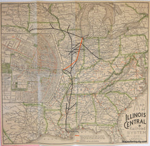 Load image into Gallery viewer, Antique-color-lithograph-map-G.A.R.-(Grand-Army-of-the-Republic)-Booklet-Map-of-Illinois-Central-Railroad-Missouri--1887-Matthews/Northup-Maps-Of-Antiquity
