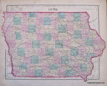 Load image into Gallery viewer, 1876 - Illinois, Chicago, Iowa - Antique Map
