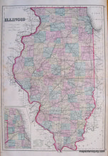 Load image into Gallery viewer, Antique-Hand-Colored-Map-Illinois-Chicago-Iowa-United-States-Illinois-1876-Gray-Maps-Of-Antiquity
