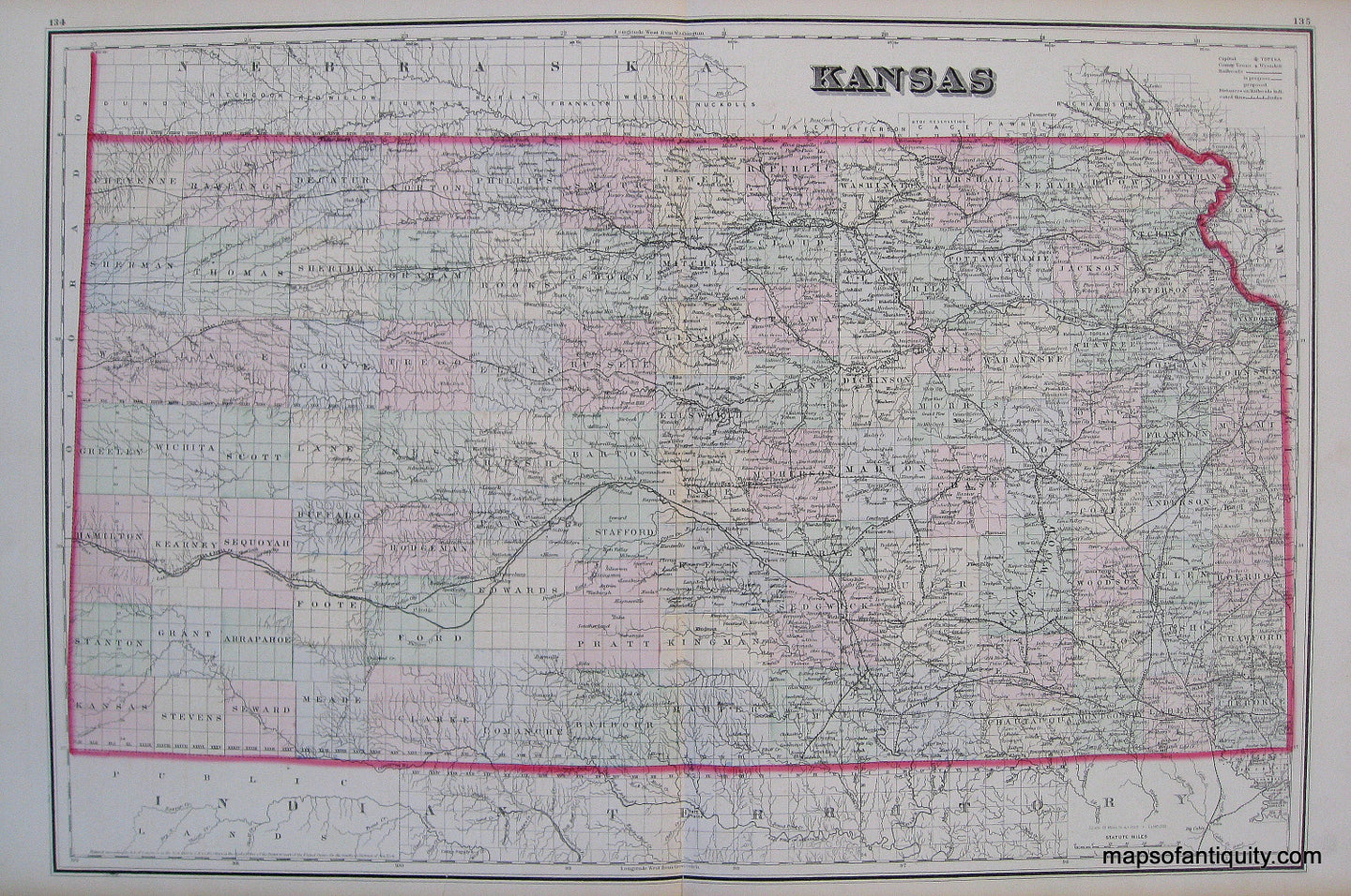 Antique-Hand-Colored-Map-Kansas-Midwest-Kansas-1881-Gray-Maps-Of-Antiquity