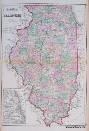 Antique-Hand-Colored-Map-Illinois-Missouri-Indiana-Midwest-Illinois-1874-Gray-Maps-Of-Antiquity