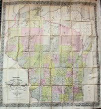 Load image into Gallery viewer, Antique-Hand-Colored-Folding-Map-Chapman&#39;s-Sectional-Map-of-Wisconsin-Midwest-Wisconsin-1856-Chapman-Maps-Of-Antiquity
