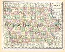 Load image into Gallery viewer, Antique-Printed-Color-Map-Iowa-verso:-Council-Bluffs-United-States-Midwest-1894-Cram-Maps-Of-Antiquity
