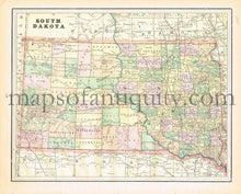 Load image into Gallery viewer, 1894 - North Dakota, verso: South Dakota - Antique Map
