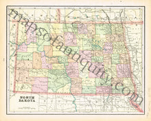 Load image into Gallery viewer, Antique-Printed-Color-Map-North-Dakota-verso:-South-Dakota-United-States-Midwest-1894-Cram-Maps-Of-Antiquity
