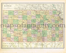 Load image into Gallery viewer, 1898 - Nebraska, verso: Kansas - Antique Map
