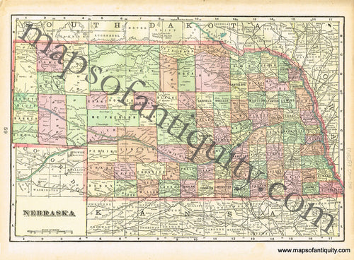 Antique-map-US-United-States-Nebraska-Colorado-Cram-1900