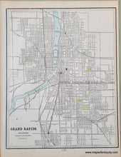 Load image into Gallery viewer, Antique-Printed-Color-Map-City-of-Detroit-Michigan-verso:-Grand-Rapids-and-Map-of-Bay-City-Michigan-North-America-Midwest-1900-Cram-Maps-Of-Antiquity
