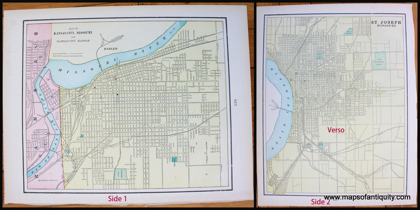 Antique-Map-United-Sates-US-Missouri-Kansas-City-St.-Joseph-Cram-1898