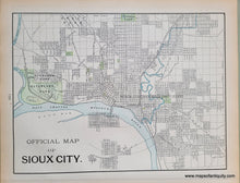 Load image into Gallery viewer, Antique-Printed-Color-Map-Official-Map-of-Sioux-City-verso:-Council-Bluffs-North-America-Midwest-1900-Cram-Maps-Of-Antiquity
