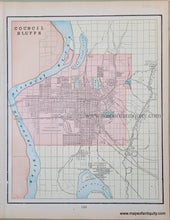 Load image into Gallery viewer, Antique-Printed-Color-Map-Official-Map-of-Sioux-City-verso:-Council-Bluffs-North-America-Midwest-1900-Cram-Maps-Of-Antiquity
