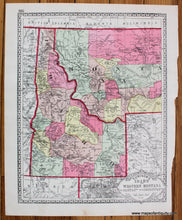 Load image into Gallery viewer, 1885 - Tunison&#39;s Wyoming and Eastern Montana, verso: Tunison&#39;s Idaho and Western Montana - Antique Map
