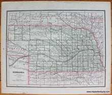Load image into Gallery viewer, 1888 - Nebraska; verso: Kansas - Antique Map
