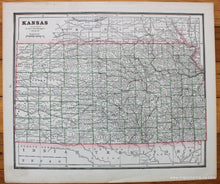 Load image into Gallery viewer, Antique-Printed-Color-Map-Nebraska;-verso:-Kansas-1888-PeopleÃƒÂ¢Ã¢â€šÂ¬Ã¢â€žÂ¢s-Publishing-Company-Nebraska-1800s-19th-century-Maps-of-Antiquity
